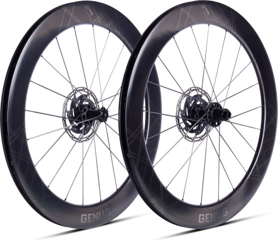 ERE Research Genus II AE65-R Carbon Disc Center Lock 28" Laufradsatz - black-black/Non Boost/28"/142 mm/100 mm/Shimano Road/Non Boost