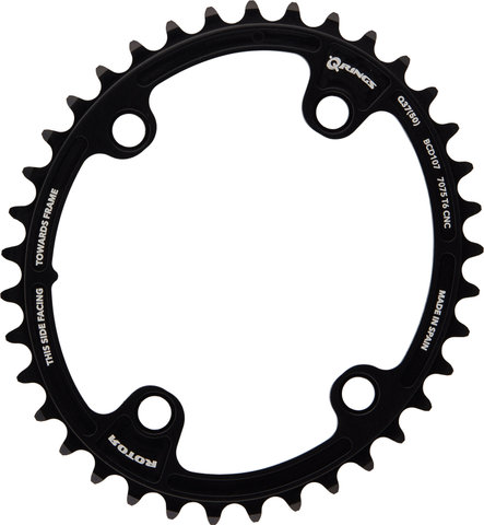 Rotor SRAM Force AXS 2X Chainring, 4-Arm, Q-Ring, 107mm Bolt Circle Diameter - black | 37 