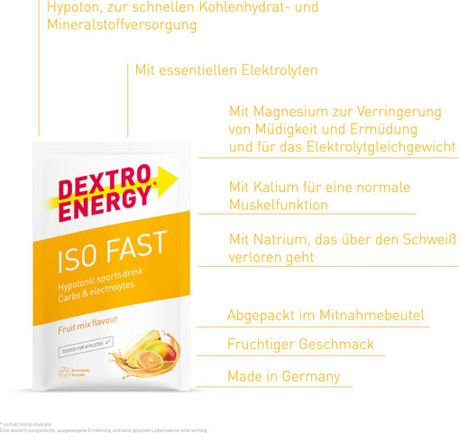 Dextro Energy IsoFast Electrolyte Drink Powder Sachets - 12 Pack - fruit mix | fruit mix
