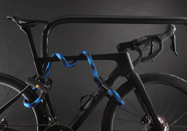 tex-lock Eyelet chain lock + D-lock shackle lock - morpho blue