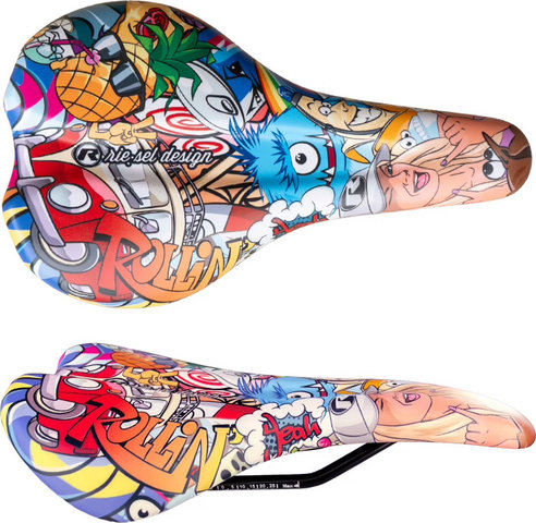 rie:sel design Saddle - stickerbomb | 255 mm | 145 mm