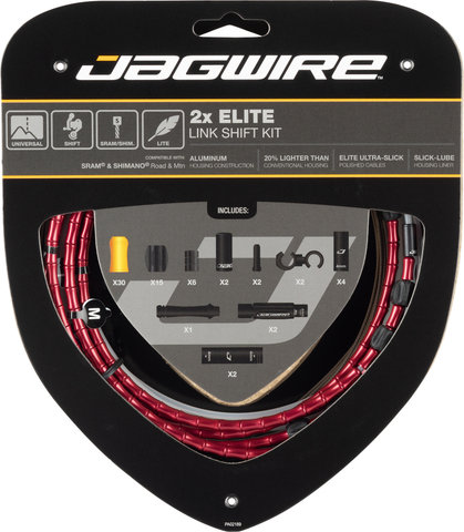 Jagwire Set de Câble de Vitesse 2X Elite Link - red
