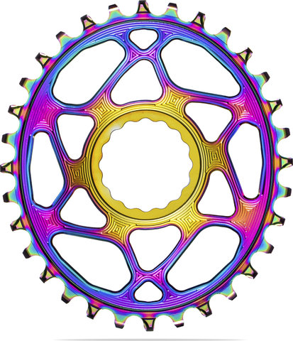 absoluteBLACK Oval Boost Kettenblatt für Race Face Cinch 3 mm Offset - pvd rainbow | 32 Z | 32