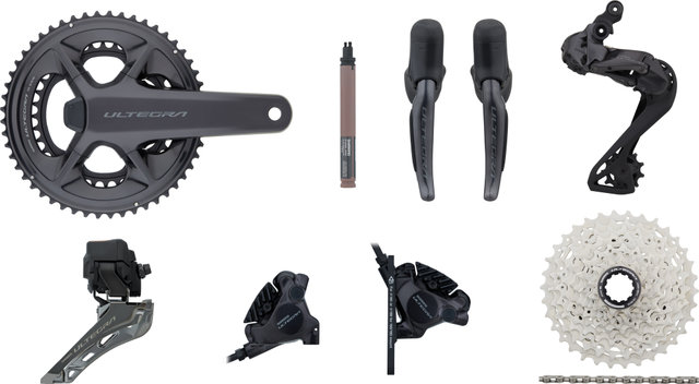Shimano Ultegra Di2 R8150 Powermeter Gruppe 2x12 36-52 mit Scheibenbremse - anthrazit | Shimano Road | 11-34 | Shimano Road | 172,5 mm | Anlöt | ohne | 36-52