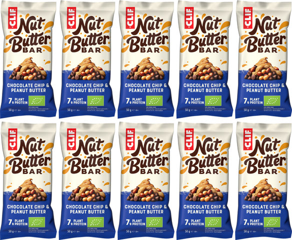 CLIF Bar Nut Butter Bar - 10 Pack - chocolate chip & peanut butter