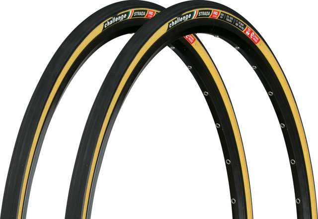 Challenge Strada Pro 28" Folding Tyre Set of 2 - black-brown/28 /25 mm/25-622