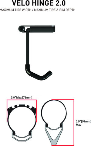 Feedback Sports Velo Hinge 2.0 Soporte de pared para bicicleta - negro