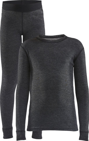 Craft Sous-Vêtements Core Wool Merino Set Junior - black melange/140, 134/M