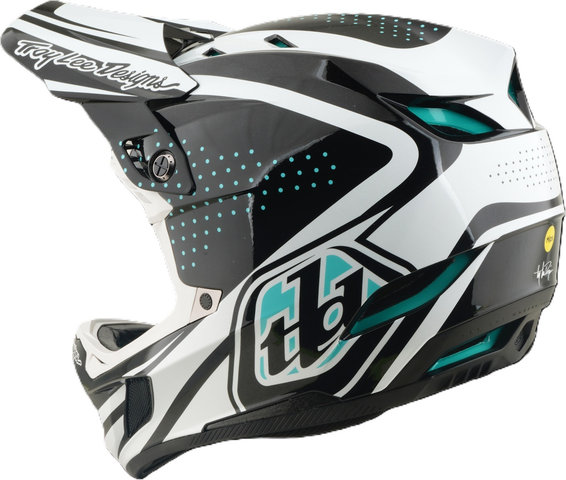 Troy Lee Designs D4 Polyacrylite Fullface Helmet - the line charcoal-white | 55 - 56 cm