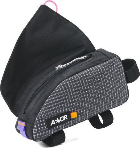 AEVOR Top tube bag - black white grid/900 ml