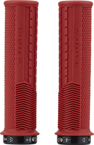 Peaty's Monarch Grips Knurl Lock-On Handlebar Grips - red/thin