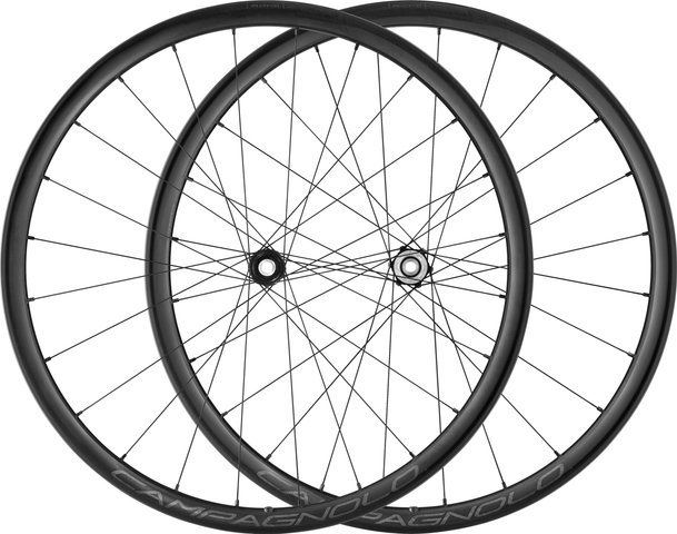Campagnolo Juego de ruedas Levante Carbon Disc Center Lock 28" - black/Non Boost/Non Boost/142 mm/100 mm/28"/Campagnolo N3W/100 mm/Campagnolo N3W/100 mm/142 mm