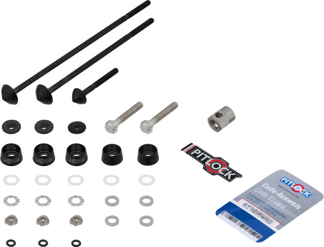 Pitlock Locking Skewer Set 02/BR for Front Wheel, Rear Wheel, Seatpost, Brake - black/universal