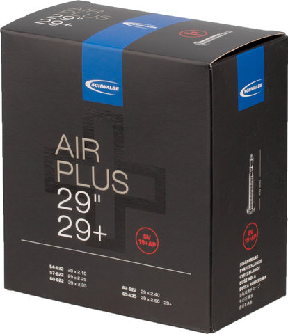 Schwalbe Chambre à Air 19+ Air Plus pour 29+ - noir/54-622 à 65-622/Valve Presta (SV)/28-29 x 2,10-2,6 SV 40 mm/40 