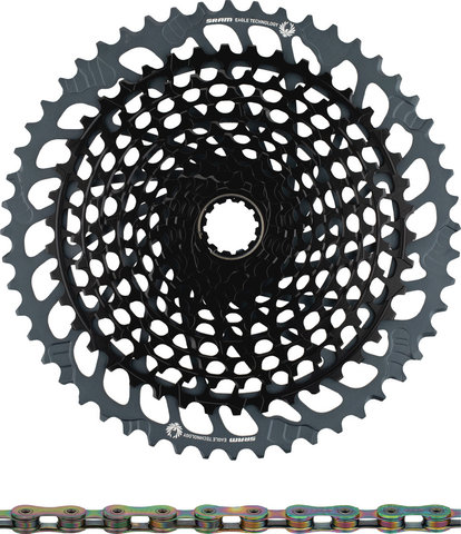 SRAM X01 Eagle XG-1295 Cassette + Eagle Chain 12-speed Wear Kit - black - XX1 rainbow/126/10-52