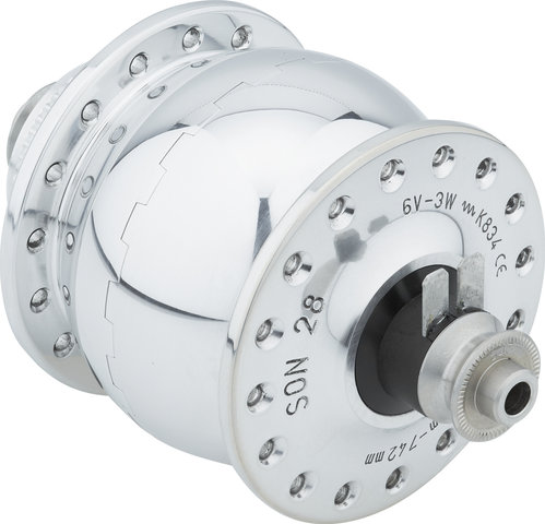 SON 28 disc center lock hub dynamo - polished/32 hole