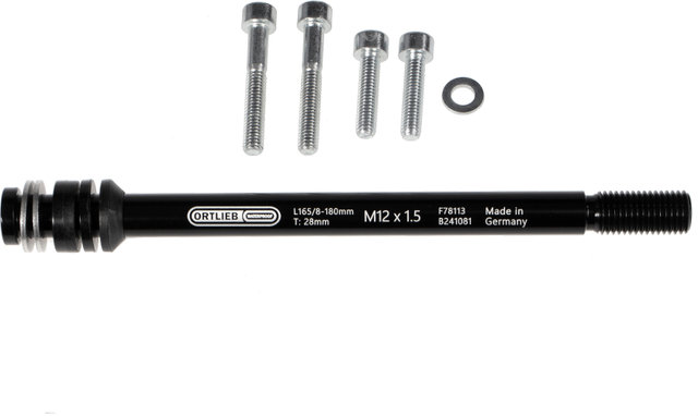 ORTLIEB Thru Axle M6-Connector Thru Axle - black/12 mm, 1,5 mm, 180 mm