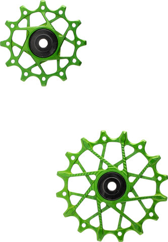 Garbaruk Juego de Poleas de Cambio 12 + 16 Dientes para SRAM 11/12 Velocidades - green | 12 dientes (rueda guía), 16 dientes (rueda tensora)