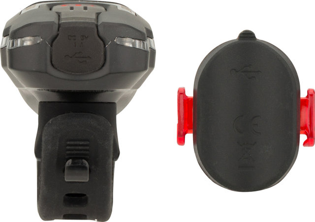 Sigma Aura 80 Front Light + Nugget II LED Rear Light Set - StVZO Approved - black