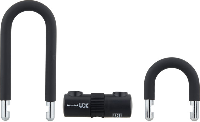 tex-lock eyelet Kettenschloss + U/X-lock Mini-Bügelschloss - onyx black/120 cm