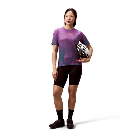 Endura Singletrack Print S/S Damen Trikot - end purple | M