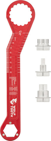 Wolf Tooth Components Pack Wrench and Inserts Kit Bottom Bracket Tool Set - red-silver