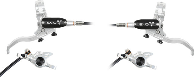 Hope Juego de Frenos de Disco EVO X2 con Latiguillo de Plástico - silver-black | Set | left/right (side-specific)