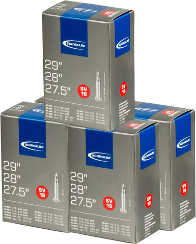 Schwalbe Cámara de aire 19 para 27,5" / 28" / 29" - 5 unidades - universal/50-584 a 40-635/Válvula Presta (SV)/28x1.5-2.35 Presta 40 mm/40 