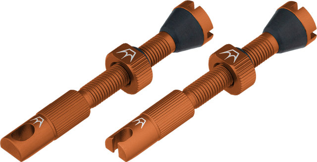 Peaty's Chris King Edition MK2 Tubeless Ventil 2er-Set - mango/SV 42 mm