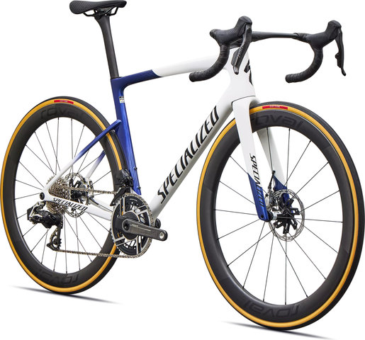 Specialized Tarmac SL9 S-Level AXS 28" Carbon Rennrad - gloss white-majesty blue metallic-black | 28" | 170,0 mm | 47 mm | M