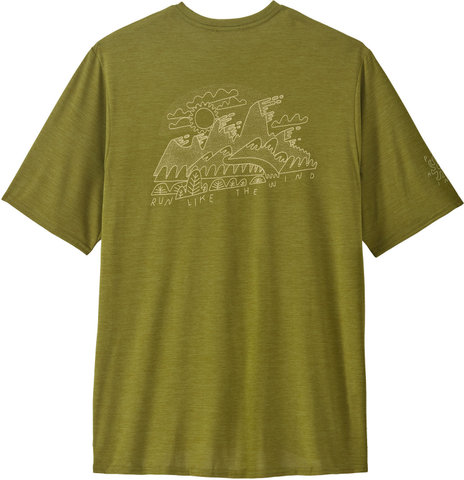 Patagonia Capilene Cool Daily Graphic Lands T-Shirt - wind runner-graze green x-dye/M