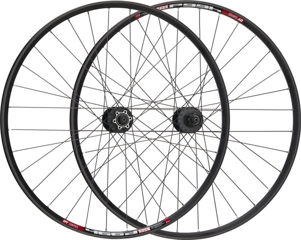 bc basic Juego de ruedas Mountain Alivio Disc 6 agujeros DT Swiss 466d 29" - negro | 29" set (RD 9x100 + RT 10x135) Shimano
