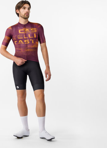 Castelli Maillot Stratus Logo S/S - deep bordeaux winter sky | S