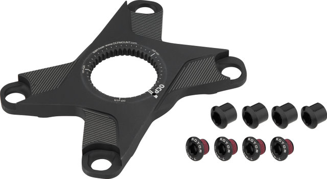 Rotor Étoile de Pédalier ALDHU 3D+ / VEGAST, 4 bras, boulonnage de 110 mm - noir mat