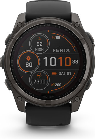 Garmin fenix 8 Solar Sapphire Titanium GPS 51 mm Multisport Smartwatch - graphite-carbon gray