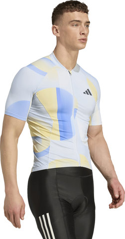 adidas Cycling Essentials 3-Stripes Light In Motion Graphic S/S Jersey - halo blue | XL