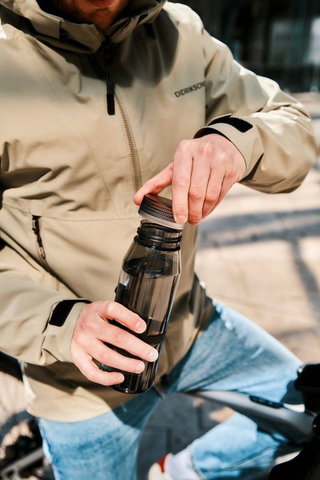 FIDLOCK TWIST Life Trinkflasche 700 ml mit Bike Base Haltesystem - transparent-schwarz | 700 ml