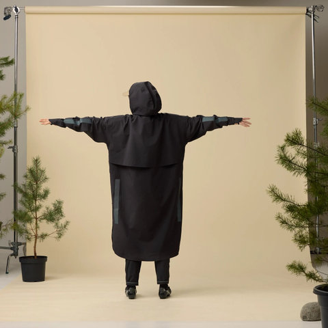 Fjällräven Poncho Hoja Rain - black | L/XL