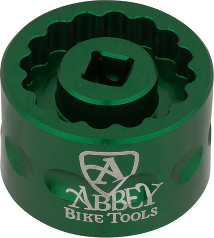 Abbey Bike Tools Herramienta de ejes de pedalier Bottom Bracket Socket Dual Sided - green