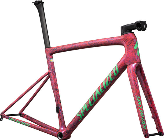 Specialized Tarmac SL8 Carbon Rahmenkit - carbon-metallic vivid pink strata-electric green/M/12 mm Steckachse