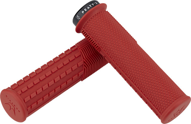 Peaty's Monarch Grips Knurl Lock-On Handlebar Grips - red/thick