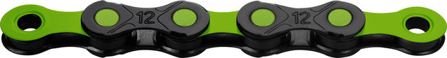 KMC DLC12 Waxed Kette 12-fach - black-green/126