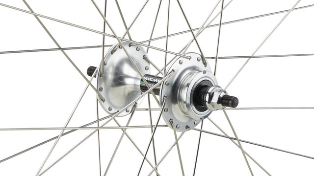 Miche Pistard Tubular Track Wheelset - black-silver/Non Boost/Non Boost/100 mm/28"/Screw-on freewheel/100 mm/Threaded freewheel/100 mm/120 mm