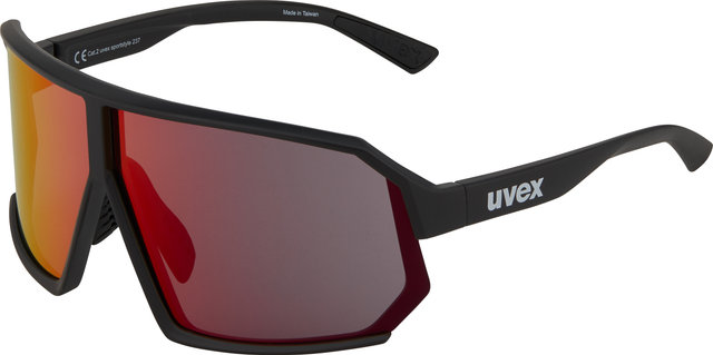 uvex Lunettes de Sport sportstyle 237 - black mat/mirror red