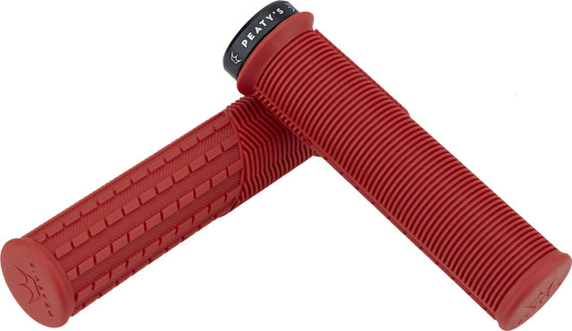 Peaty's Monarch Grips Mushroom Lock-On Handlebar Grips - red/thin