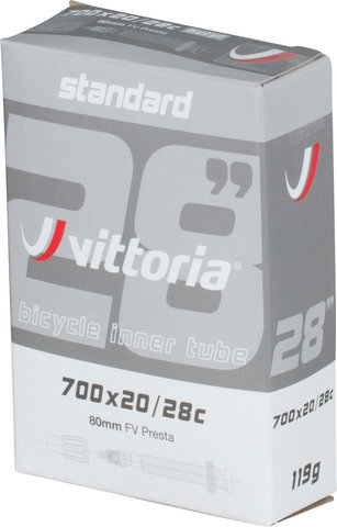 Vittoria Cámara de aire Standard para 28" - universal/Válvula Presta (SV)/20-622 a 28-622/20-28 x 622 SV 80 mm/80 