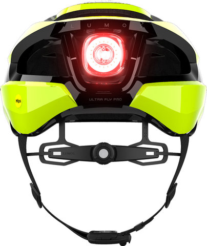 LUMOS Ultra Fly Pro MIPS Helmet + Firefly LED Helmet Light Bundle - hyper green | 54 - 61 cm
