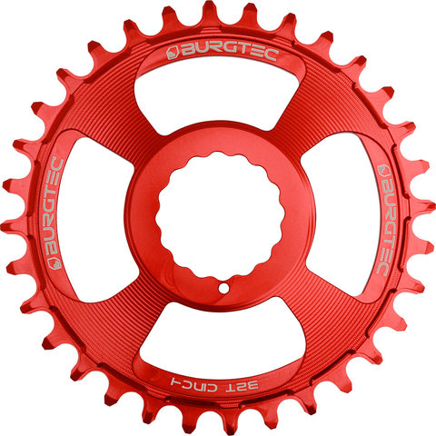 Burgtec 3 mm Offset Thick Thin Kettenblatt für Cinch/TRP - race red/32/32 Z