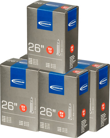 Schwalbe Cámara de aire 13 para cubiertas de 26" - 5 unidades - universal/40-559 a 62-559/Válvula Presta (SV)/26x1.5-2.5 Presta 40 mm/40 