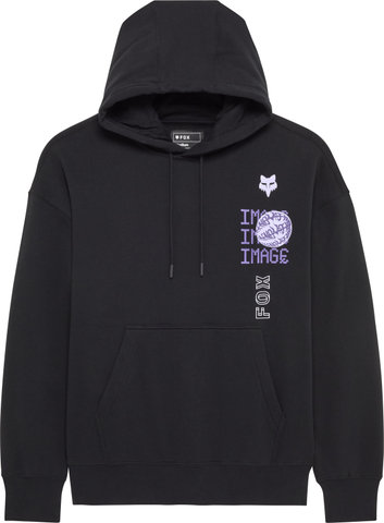 Fox Head Image Phantom Oversized Fleece Hoodie - black/S